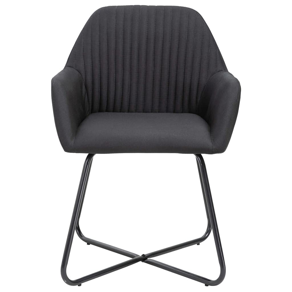 vidaXL Modern Design Dining Chairs - Stable Black Fabric Chairs - Comfortable Seating with Armrests and Backrest for Dining, Living Room, Lounge Area
