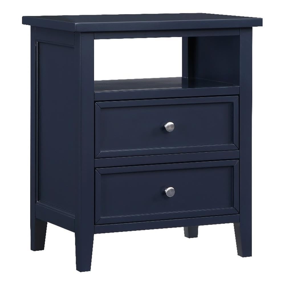 Comfort Pointe Walker Midnight Blue Wood 2-Drawer Nightstand