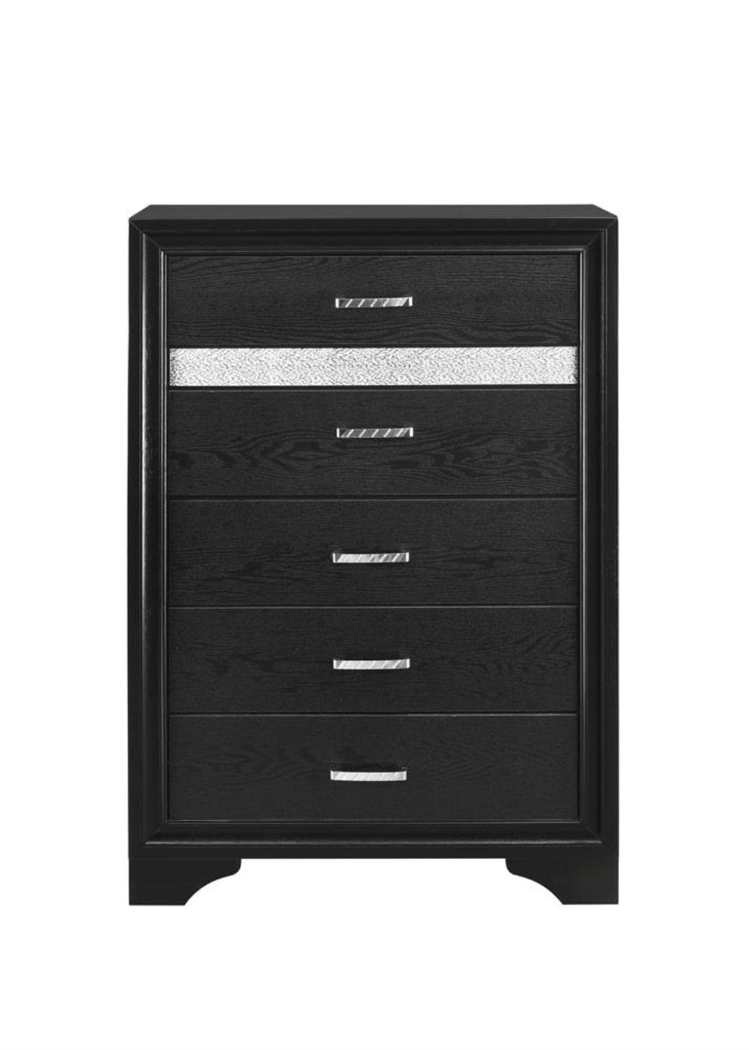Coaster Home Furnishings Miranda 5-Drawer Chest Black and Rhinestone
