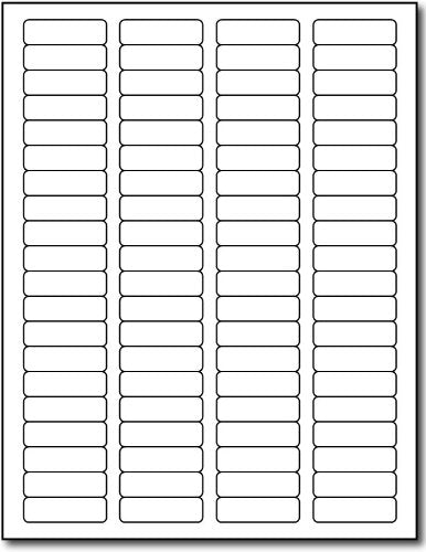 White Removable Labels - Return Address Size 1-3/4' X 1/2' - 80 Per Sheet - For Inkjet/Laser Printers - 25 Sheets / 2000 Label