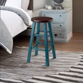 Ergode Rustic Teal Wood Ivy Counter Stool - Versatile & Stable, 24" Height