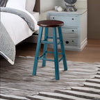 Ergode Rustic Teal Wood Ivy Counter Stool - Versatile & Stable, 24" Height
