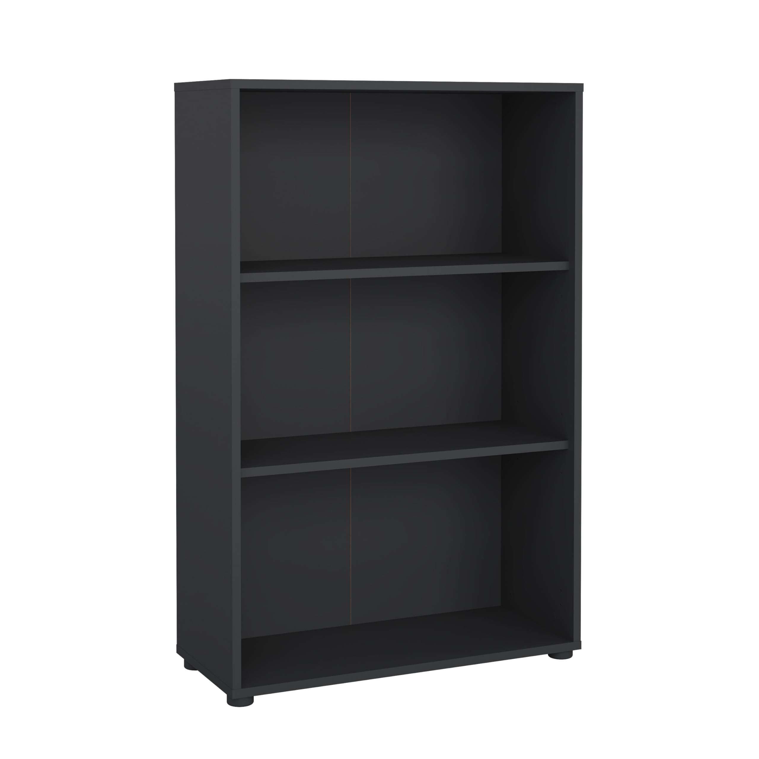 Sign Adjustable 3 Shelf Bookcase, Open Storage Home Office Bookshelf, Matte Grey