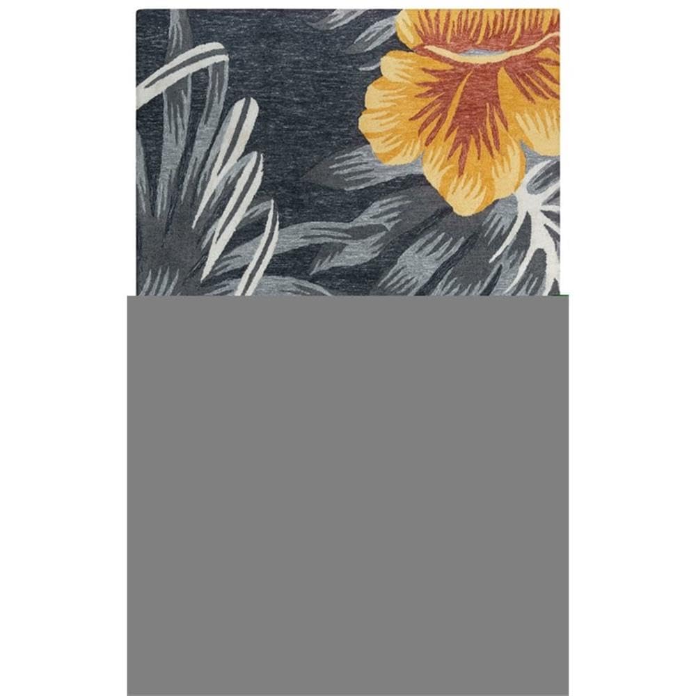 Mirage 7'9&quot; X 9'9&quot; Floral Gray/Gray/Blue/Yellow/Red/Orange Hand Tufted Rug