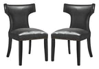Modway Curve Vinyl Set Of 2, Two Dining Chairs, Black