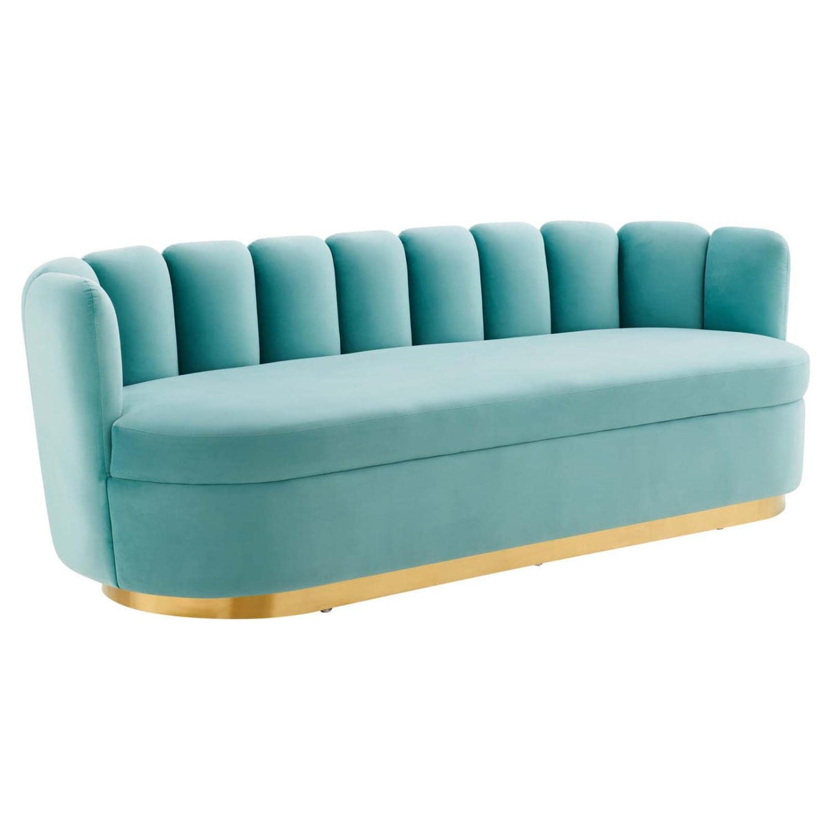 Modway Victoria Channel Tufted Velvet Sofa With Mint Finish Eei-5017-Min