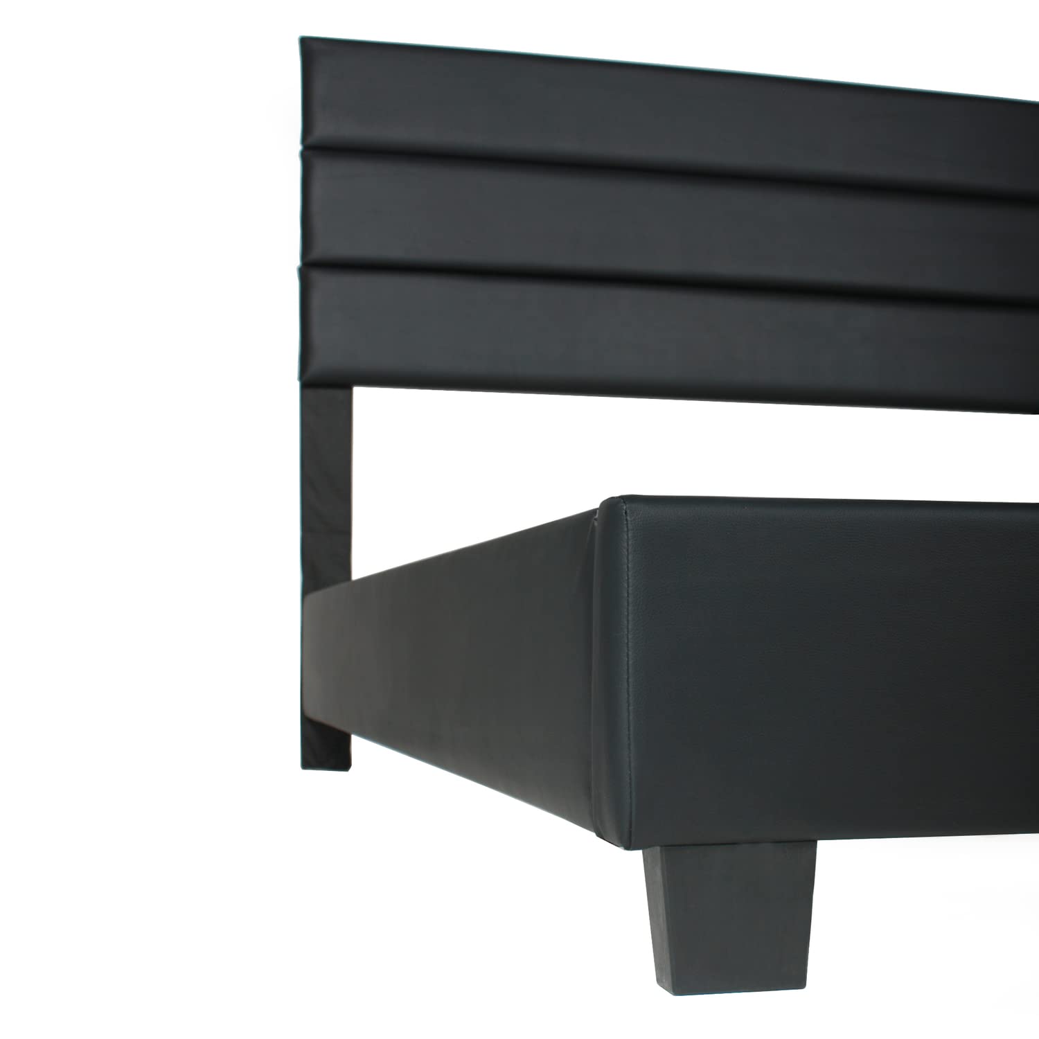 Better Home Products Napoli Faux Leather Upholstered Platform Bed Queen White, Queen (U.S. Standard)