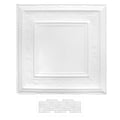 American Tin Ceilings [5-Pack Kit Nail-Up Metal Tiles in Pattern #6 Nail-Up and Color Bright White Satin. 24 x 24 [20 sq ft] Gen