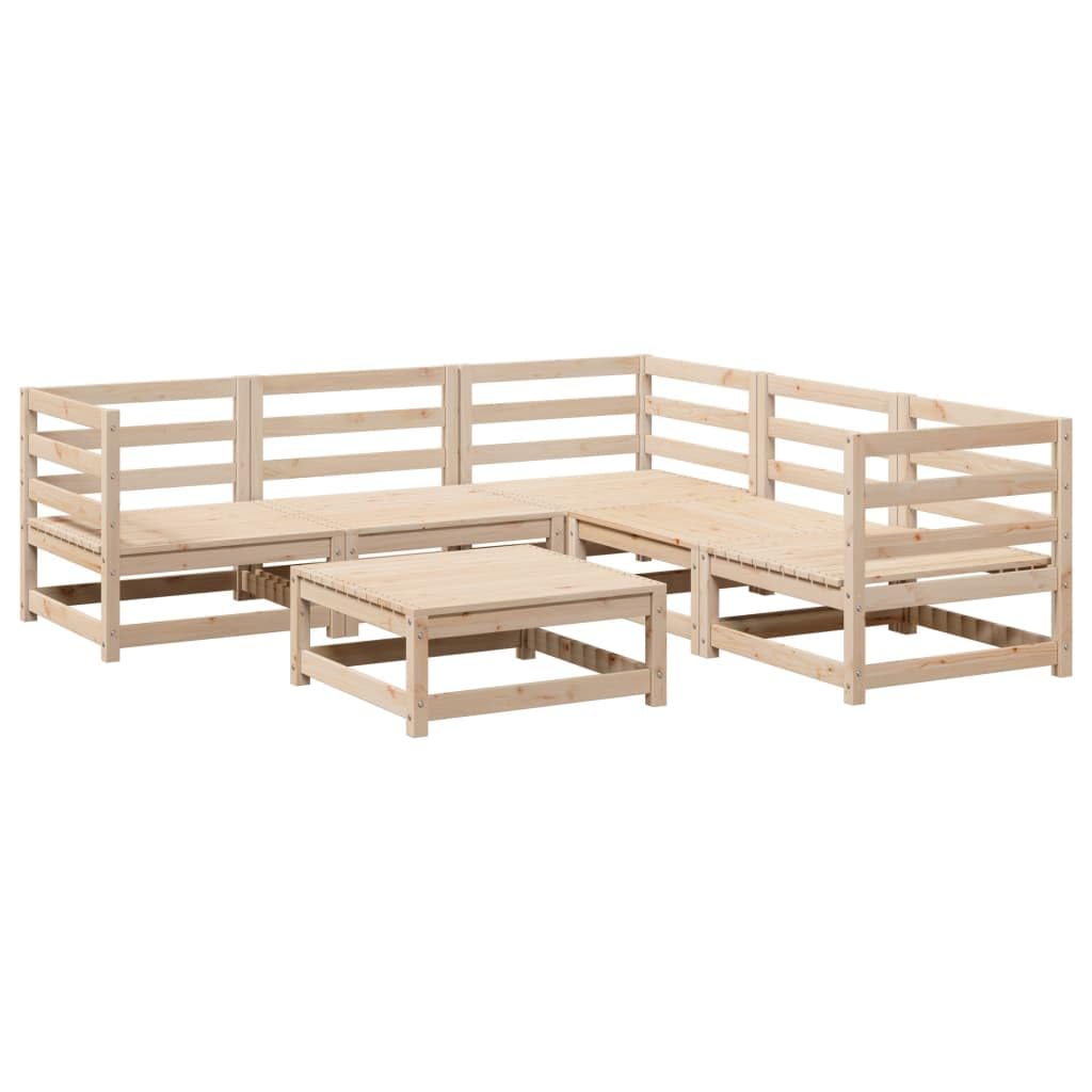 vidaXL 6 Piece Solid Pine Garden Sofa Set