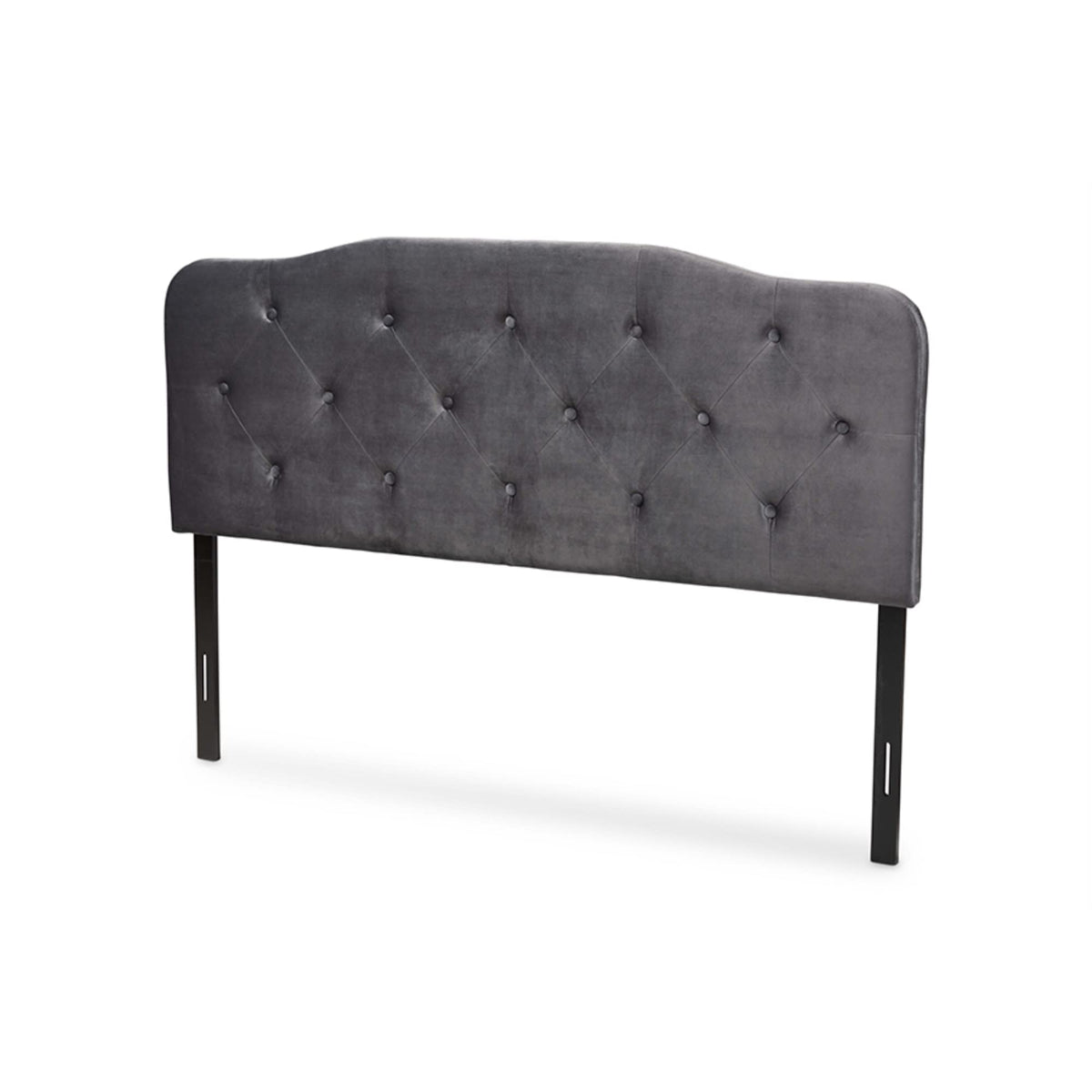 Wholesale Interiors Baxton Studio Gregory Grey Velvet Fabric Upholstered Full Size Headboard