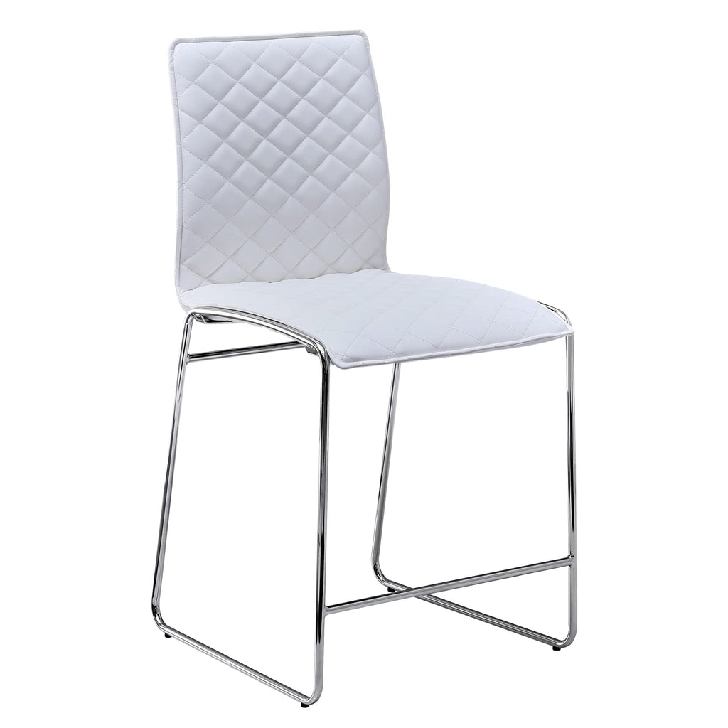 Best Master Furniture Duncan 24&Quot; Faux Leather Counter Stool In White/Chrome