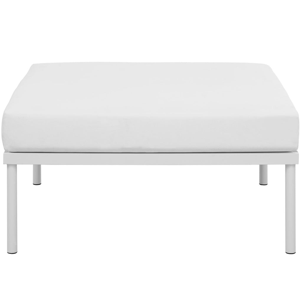 Modway Harmony Aluminum Outdoor Patio Ottoman with Cushion in White White