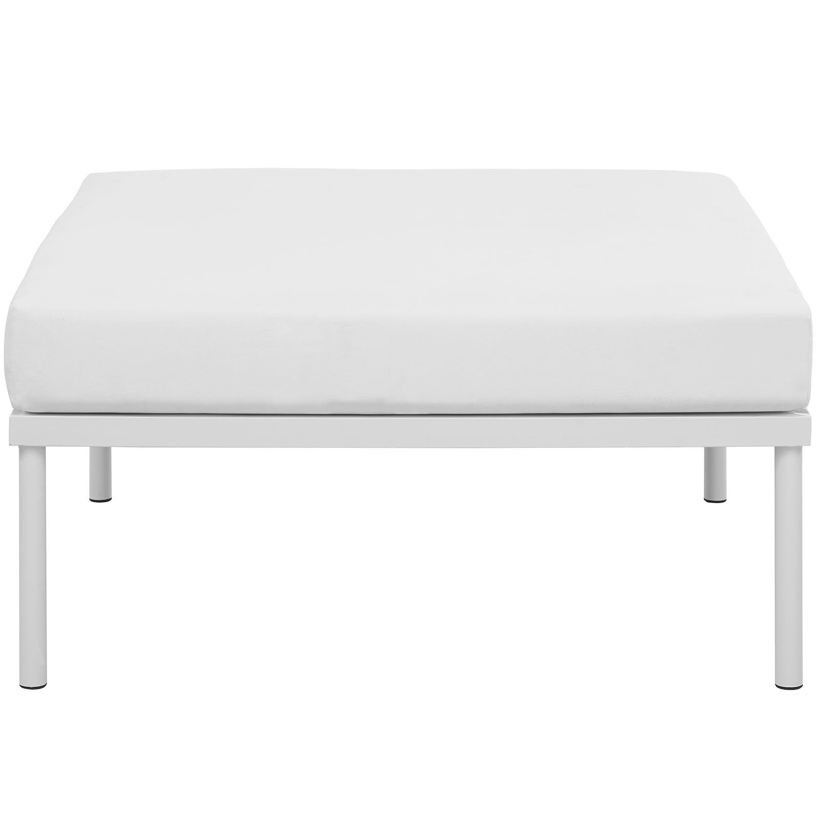 Modway Harmony Aluminum Outdoor Patio Ottoman with Cushion in White White