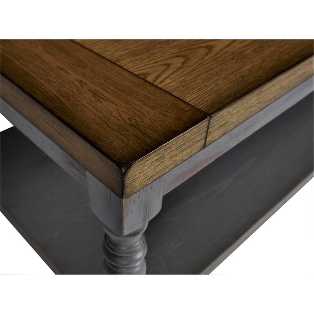 Progressive Furniture Grayton Lane 3 Pack-Cocktail & 2 End Tables, Oak/Brushed Gray