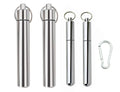 FAYALA 4 Packs 2 Size Aluminum Waterproof Pocket Toothpick - Keychain Metal Container with Hook
