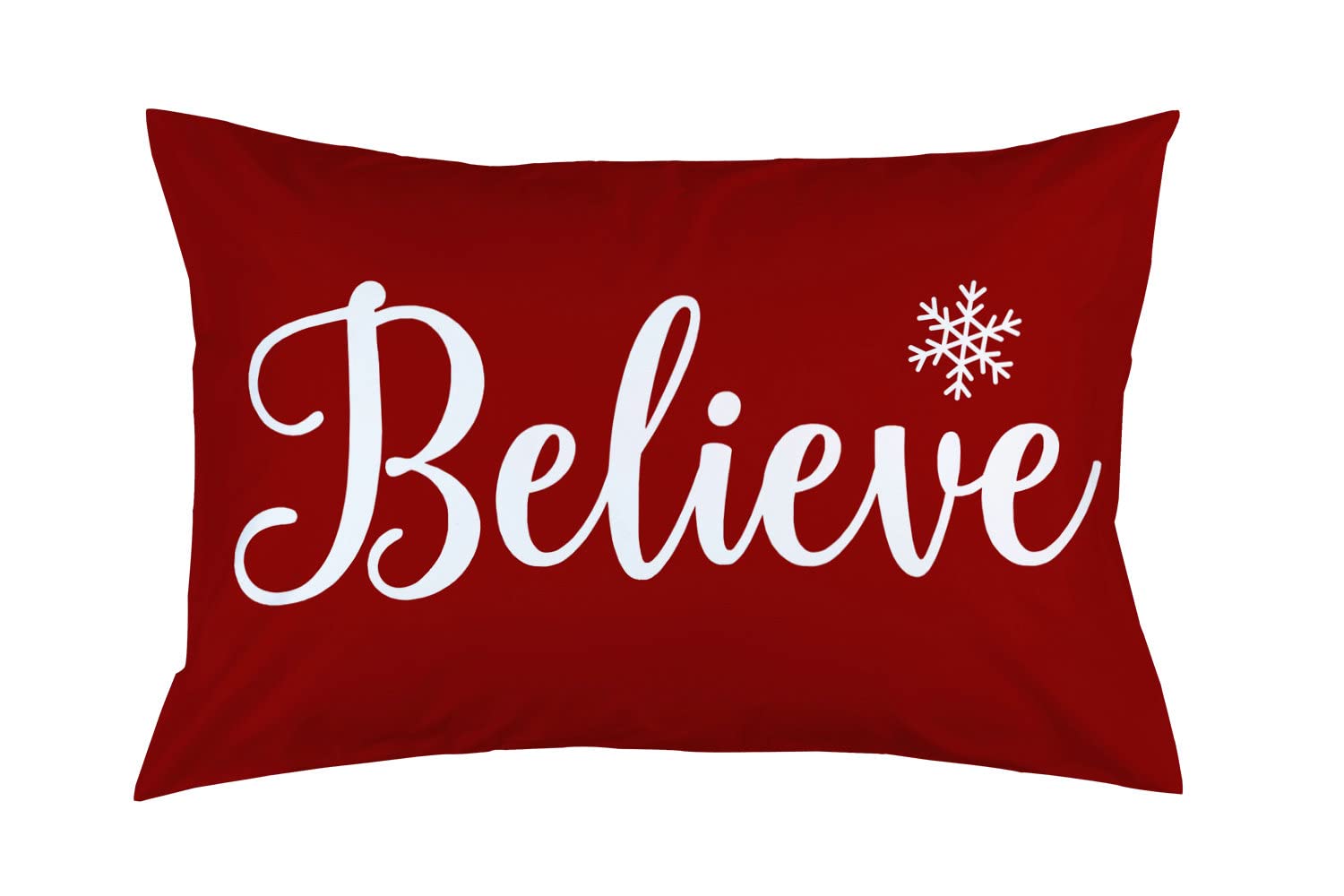 Snowflakes Believe Merry Christmas Girls Boys Pillowcases Pillows Covers Cases Bedroom Decor Decoration Rectangle Two Sides Prin