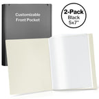 Cranbury Small Photo Album 5X7 (Black) - 2-Pack Plastic Photo Book, Each Shows 48 Pictures, Mini Picture Binder With Customizabl