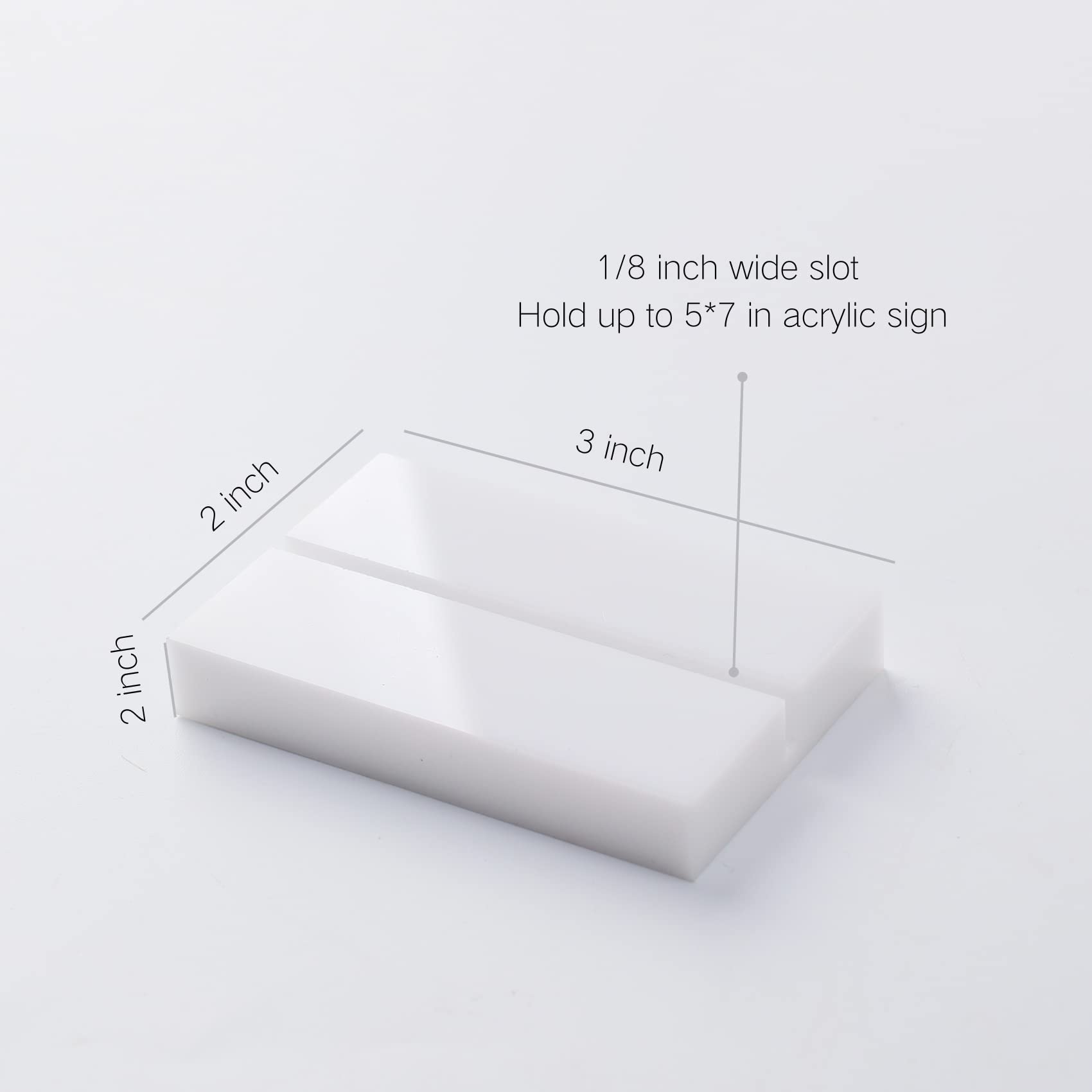 Uniqooo 3' White Acrylic Stand | 10 Pack 3Mm Slot Wedding Sign Holders, Perfect For Wedding, Table Number, Exhibition, Office,