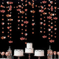 Valentines Day Party Decorations Rose Gold Heart Garland Hanging Paper Love Heart Streamer Banner for Anniversary Mothers Day Ba