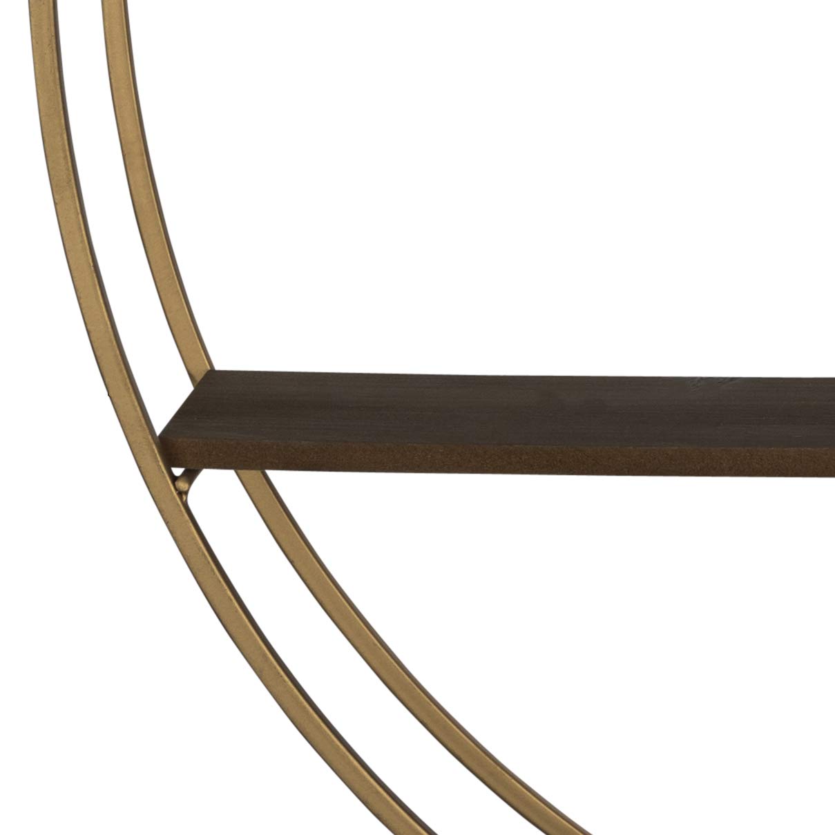 HomeRoots 60% Metal40% Wood Gold Half Moon Floating Shelf
