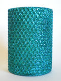50 Hour-4 Inch Natural Beeswax Hybrid Pillar Glitter Candle, Wild Peacock