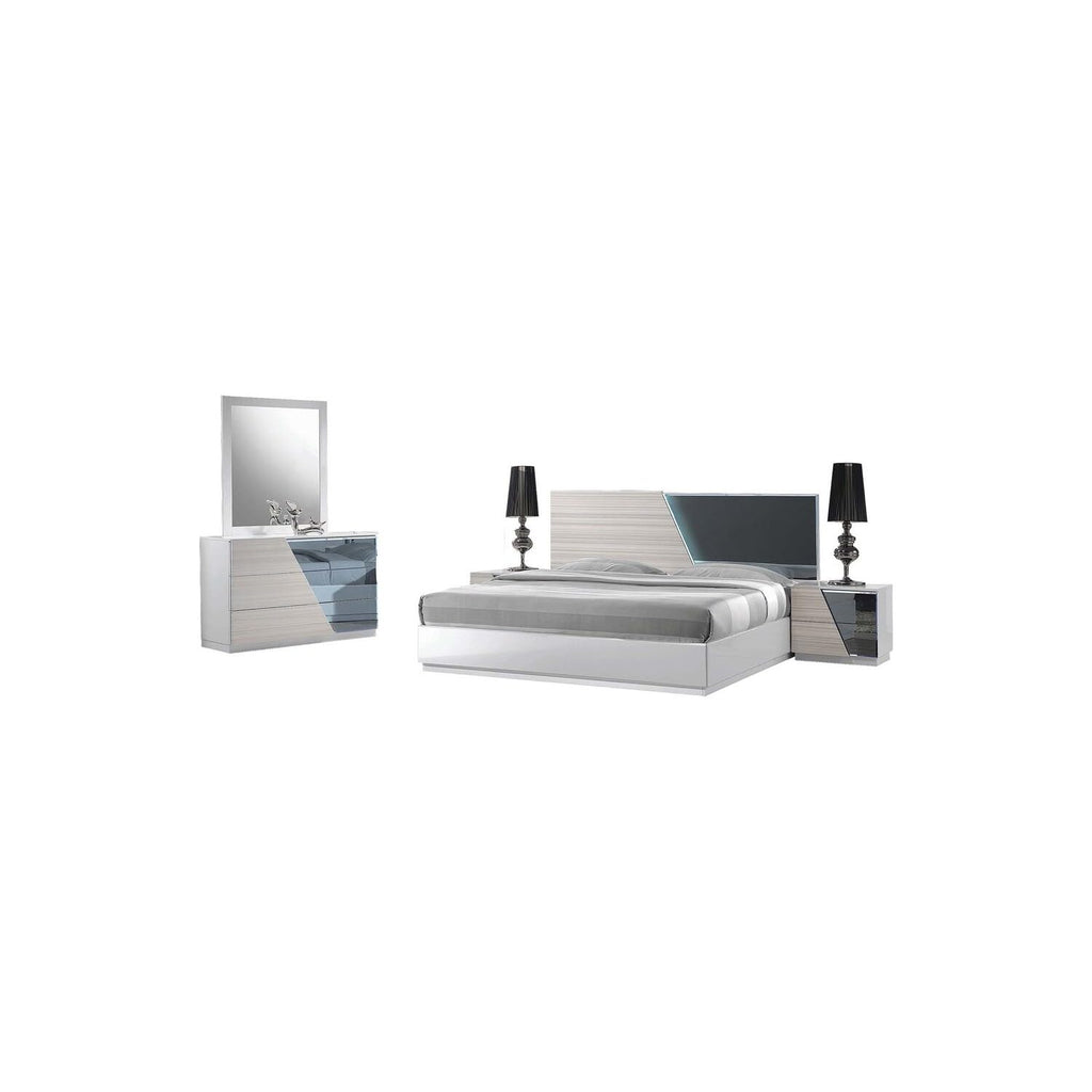Best Master Manchester 5-Piece Wood Cal King Bedroom Set In Zebra/White