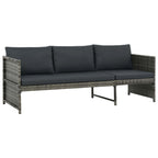 vidaXL 3-Piece Poly Rattan Patio Lounge Set with Cushions - Gray - Weather-Resistant Outdoor Furniture Set for Gardens, Patios, and Terraces - Comfortable Seating and Durable Construction