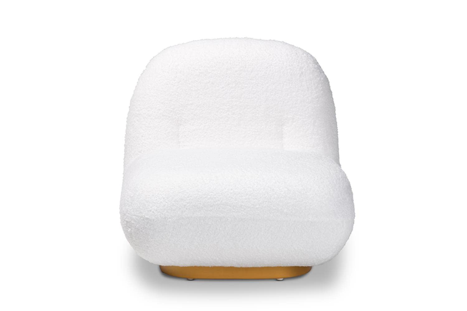Baxton Studio Paiva Modern and Contemporary White Boucle Upholstered and Brushed Gold Finished Accent Chair