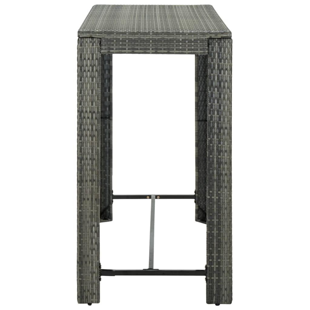 Patio Bar Table Gray 55.3&quot;x23.8&quot;x43.5&quot; Poly Rattan
