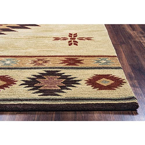 Rizzy Home Alora Decor Ryder 2'6" X 8' Tribal Khaki/Brown/Burgundy/Sage Hand-Tufted Rug