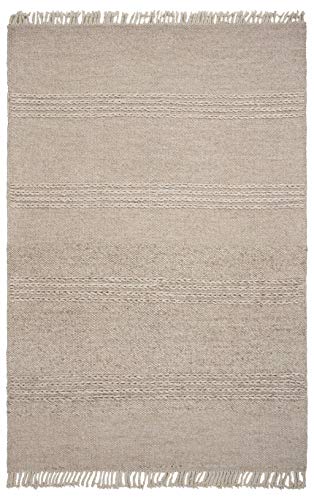 HomeRoots Decor 3'3' x 5'3' Wool Natural Area Rug
