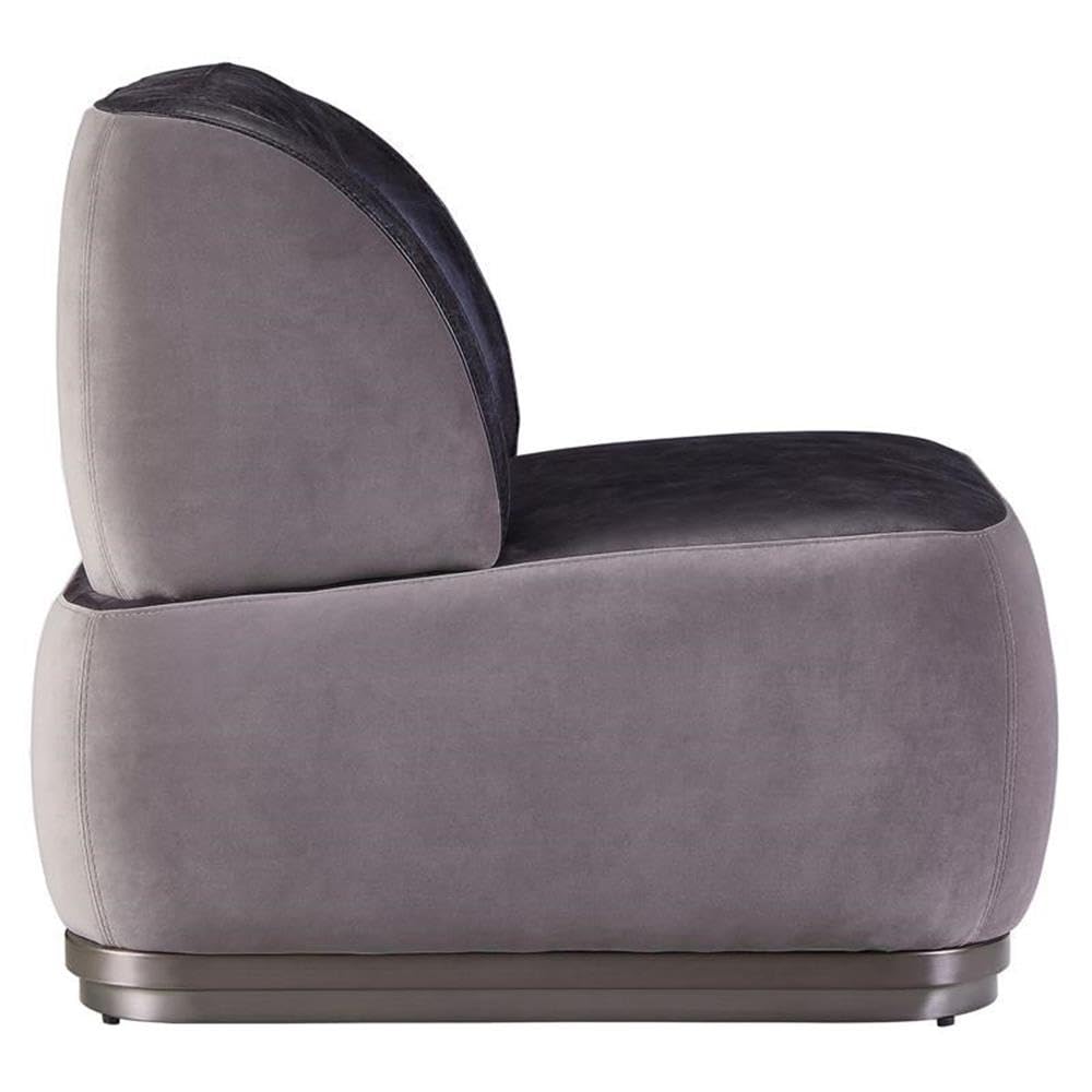 Acme Decapree Top Grain Leather Accent Chair in Antique Slate and Gray