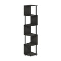 Furinno Econ 5-Tier Zigzag Corner Shelf Bookcase, Bookshelf, Espresso/Black