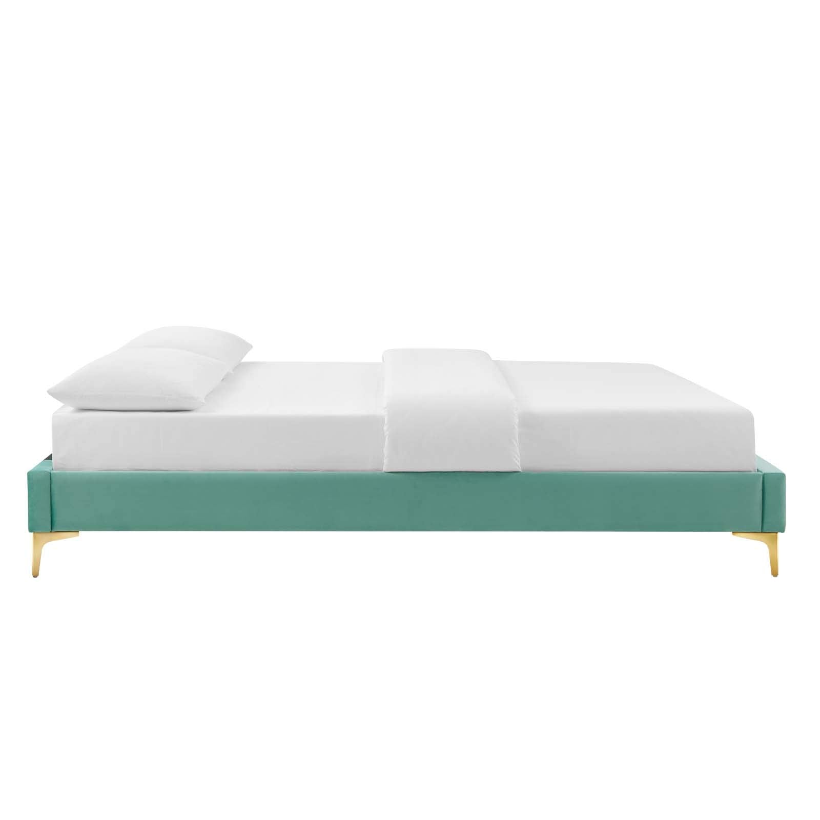 Modway Mod-6307-Min Sutton King Performance Velvet Bed Frame, Mint