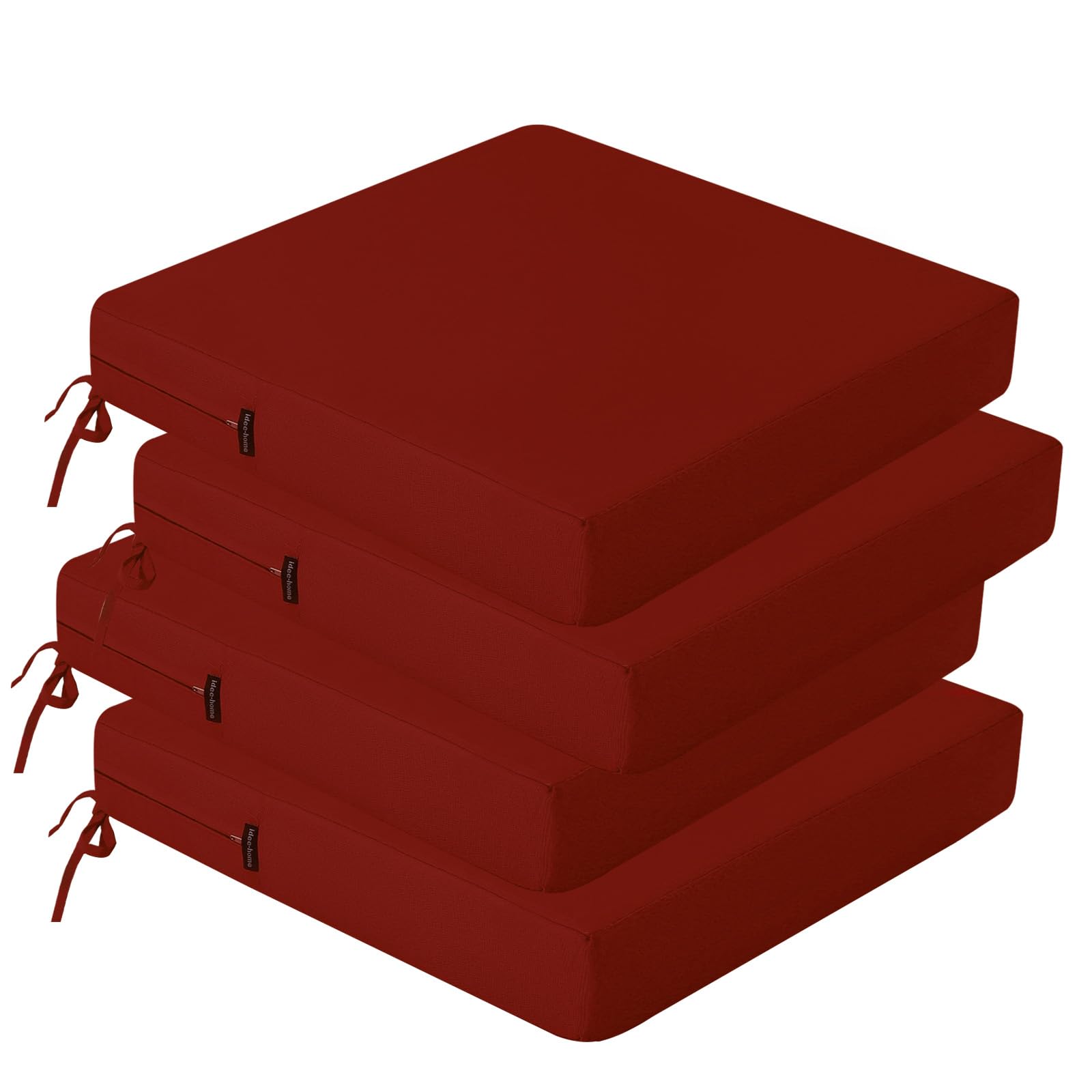 Idee-Home Outdoor Chair Cushions Set Of 4, Outdoor Seat Cushions For Patio Furniture, Waterproof Outside Replacement Chair Pad F