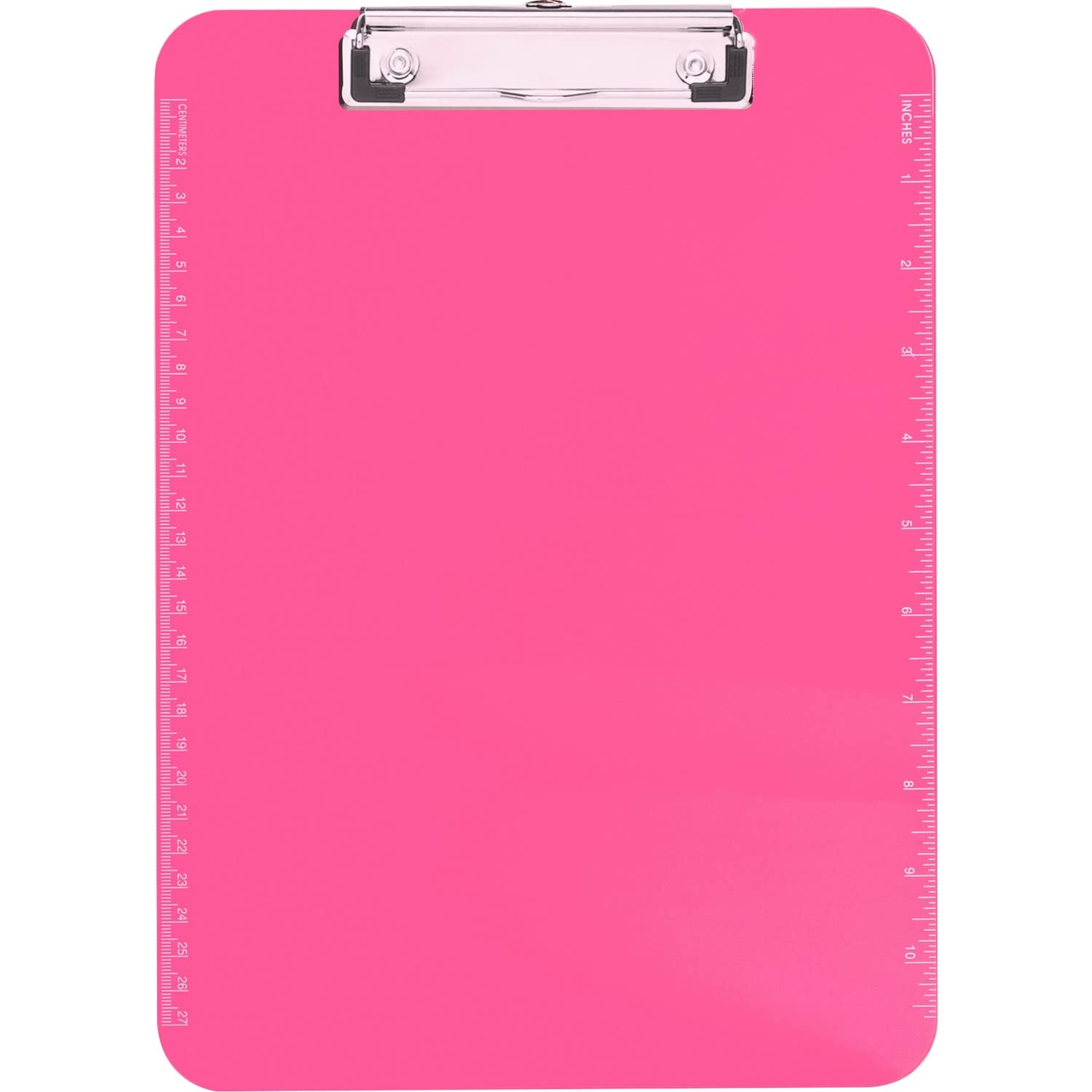 Neon Pink Transparent Plastic Clipboard, 9' X 12.5' (Spr01868)