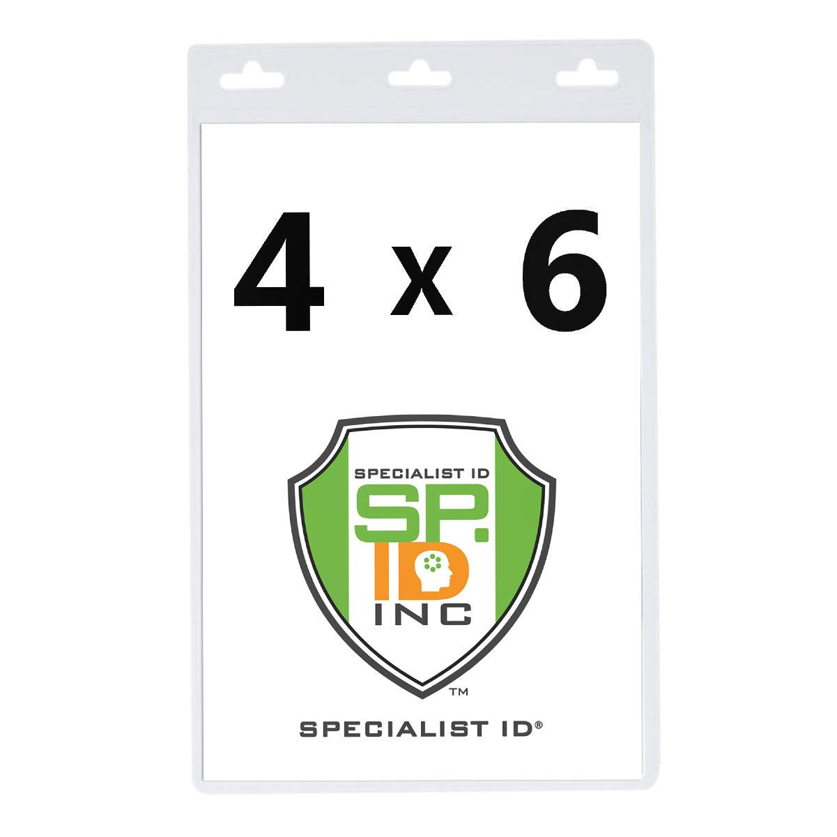 Bulk 100 Pack - Large 4X6 Clear Vertical Vinyl Badge Holder - Perfect Fit For 4' X 6' Credentials And Tickets - By Specialist