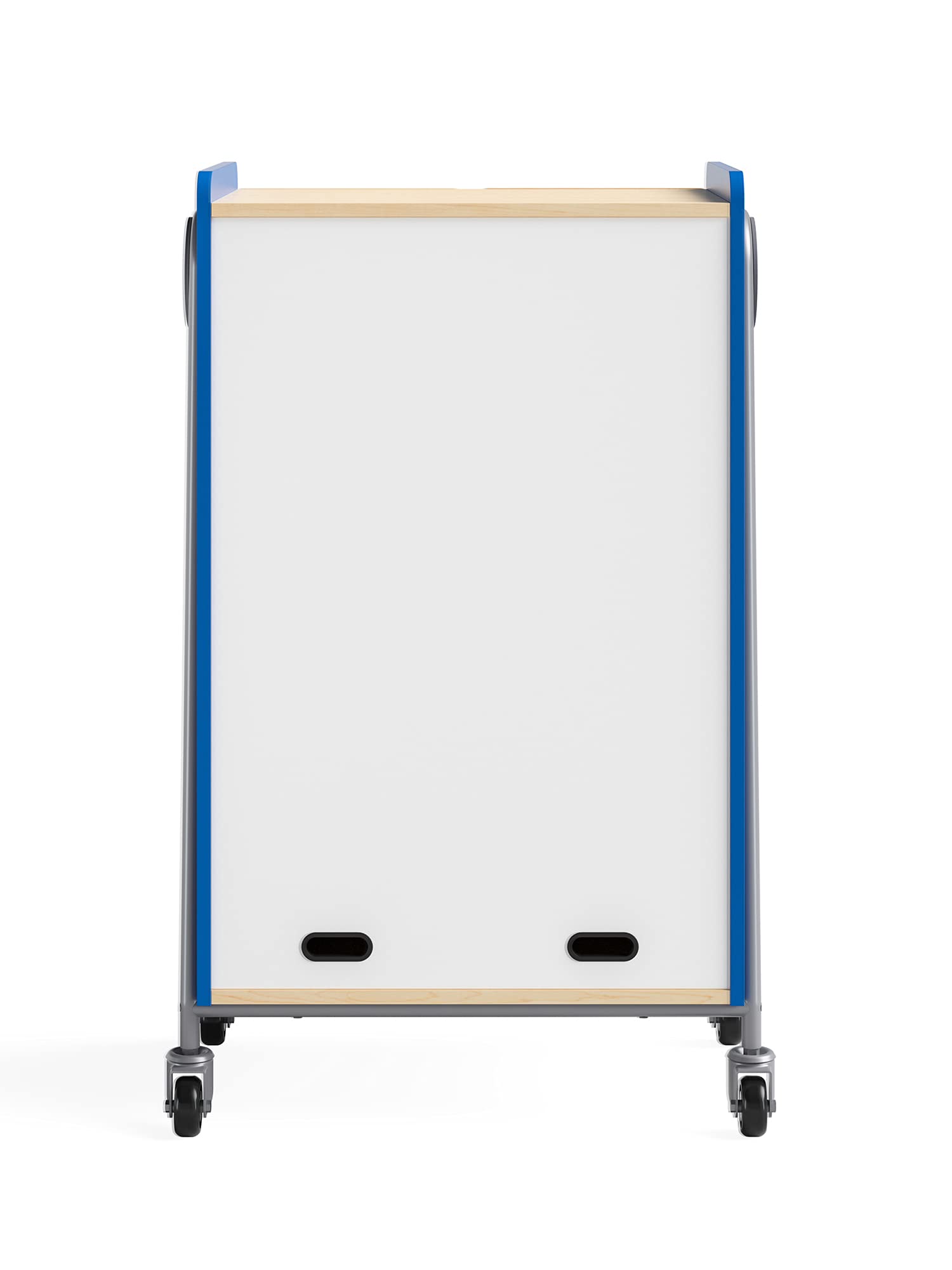 Safco Products 3934SBU Whiffle Typical 14, Double Column 12-Tote 4-Shelf Doored Rolling Storage Cart with Magnetic Dry-Erase Back, Spectrum Blue, 48&quot; H, Tall