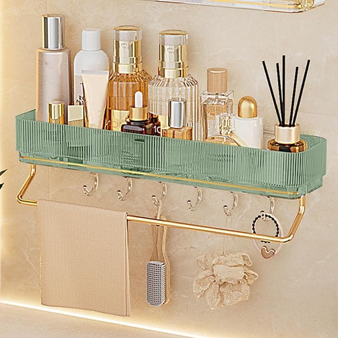Suicune Floating Shelves With Guardrail Wall Mounted Acrylic Bathroom Storage Drainable Bathroom Shelves For Bathroom Decor Kitc