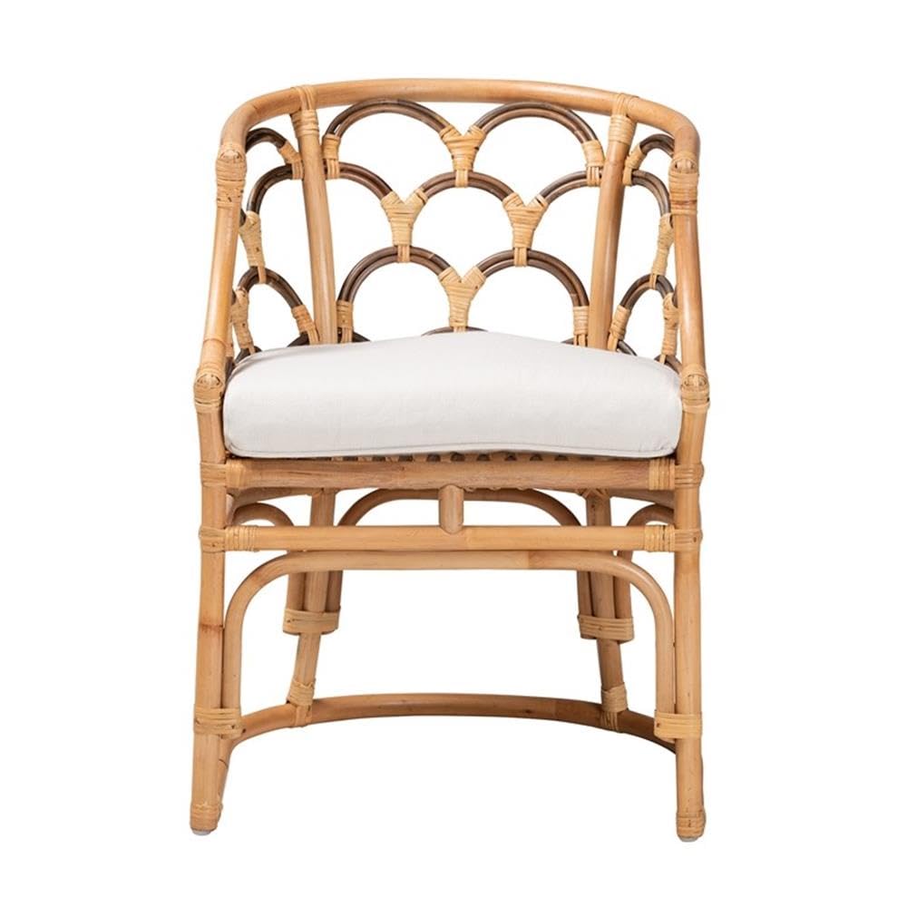 Baxton Studio Aster Modern Bohemian Natural Brown Rattan Armchair