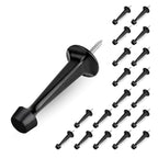 Homotek 20 Pack Heavy Duty Solid Rigid Door Stop With Soft Rubber Tip, Zinc Die Cast Door Stopper Protect Wall & Door, Black