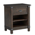 American Woodcrafters Farmwood 1-Drawer Rustic Brown Wood Nightstand