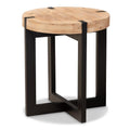 Baxton Studio Horace Rustic and Industrial Natural Brown Finished Wood and Black Finished Metal End Table Brown/Wood