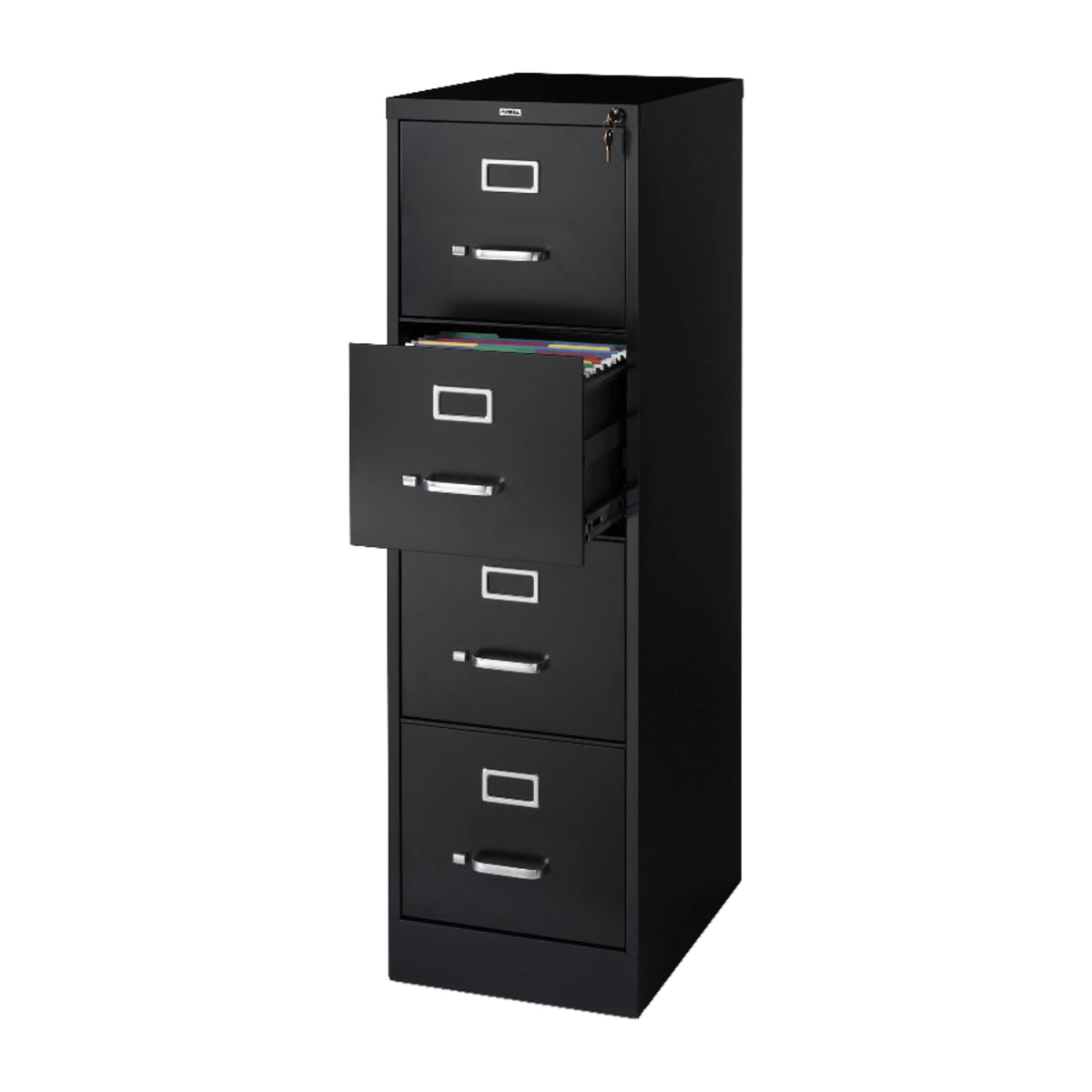 Lorell 4-Drawer Vertical File, 15 by 22 by 52, Black