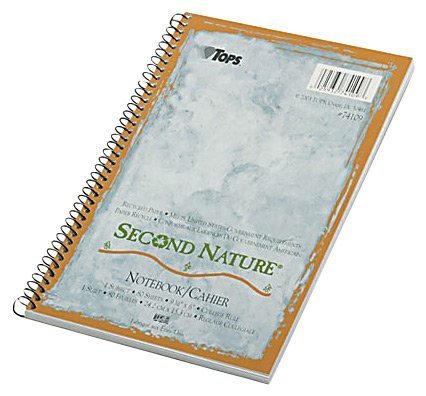 Tops 74109 Second Nature Subject Wire Notebook, College Rule, 6 X 9-1/2, We, 80 Sheets (1 Each)