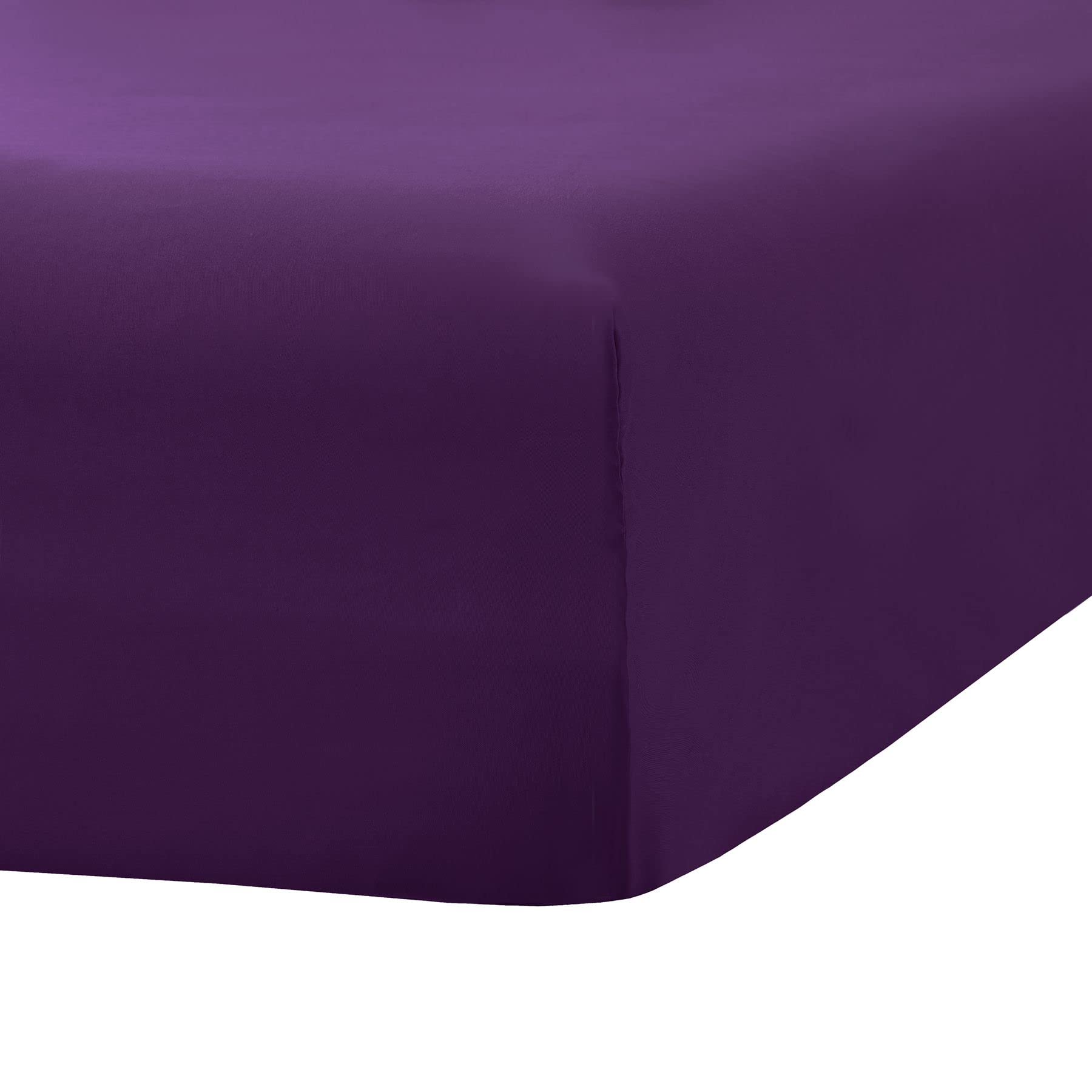 Ghooss Fitted Sheet Queen Size,Soft Microfiber Purple Fitted Bottom Sheet Only Deep Pocket Up To 14 Inch,1 Pack,Purple,Queen