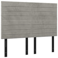 Vidaxl Led Headboard Home Indoor Bedroom Bed Accessory Upholstered Bed Header Furniture With Led Light Gray 56.7"X2"X46.5"/50.4" Velvet