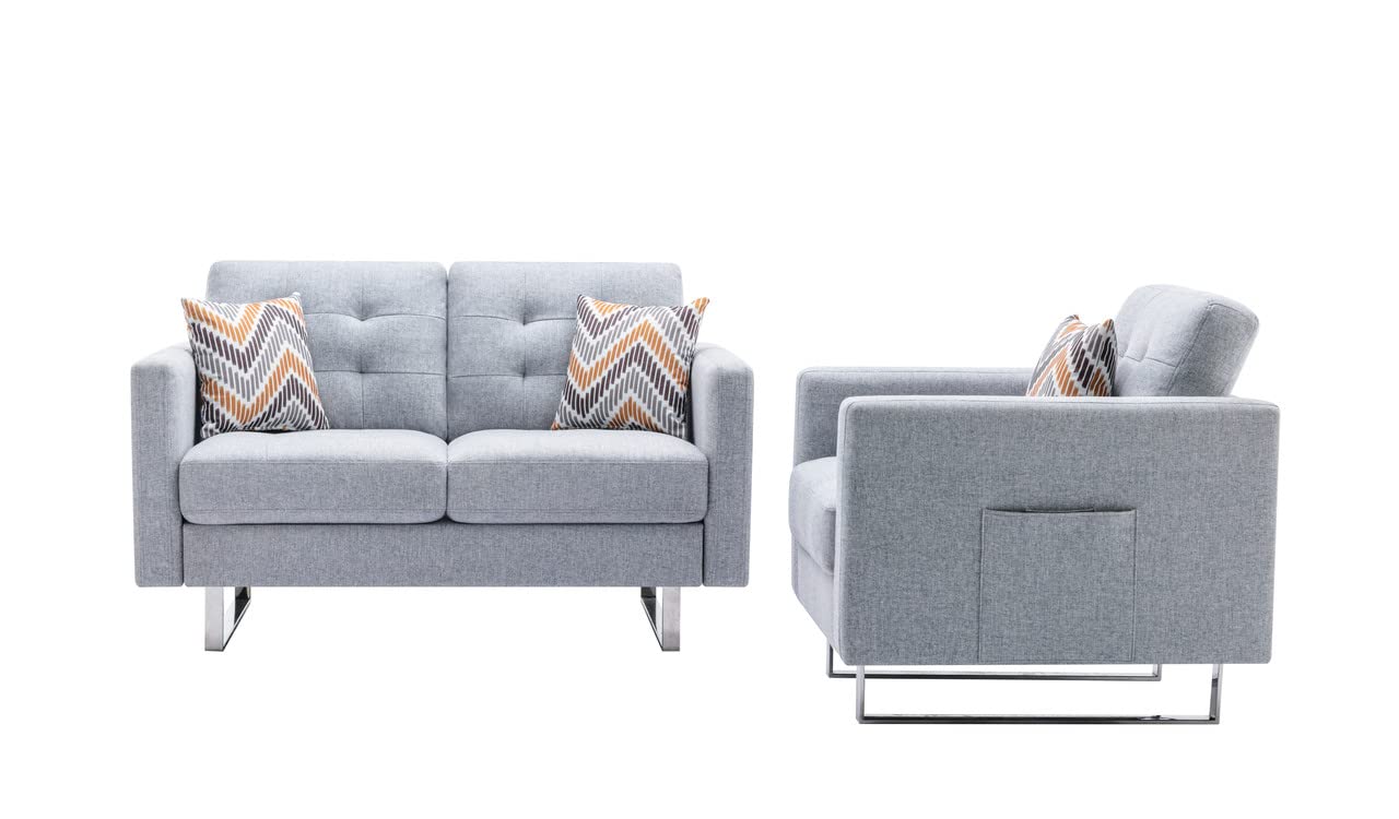 Lilola Home Victoria Loveseat Chair Living Room Set - Thumbnail 2