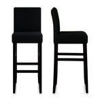 Lellen Reusable Pub Counter Stool Chair Covers Slipcover Stretch Removable Washable Dining Room Chair Covers Set Of 4 (Black)