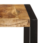 vidaXL Industrial Dining Table - Solid Mango Wood with Sturdy Steel Legs - Polished, Lacquered and Easy to Assemble - Brown and Black